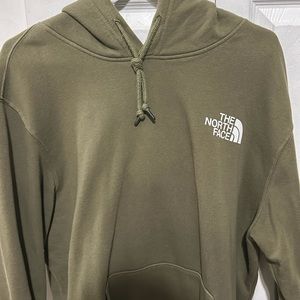 Mens’s olive green North Face hoodie